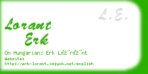 lorant erk business card